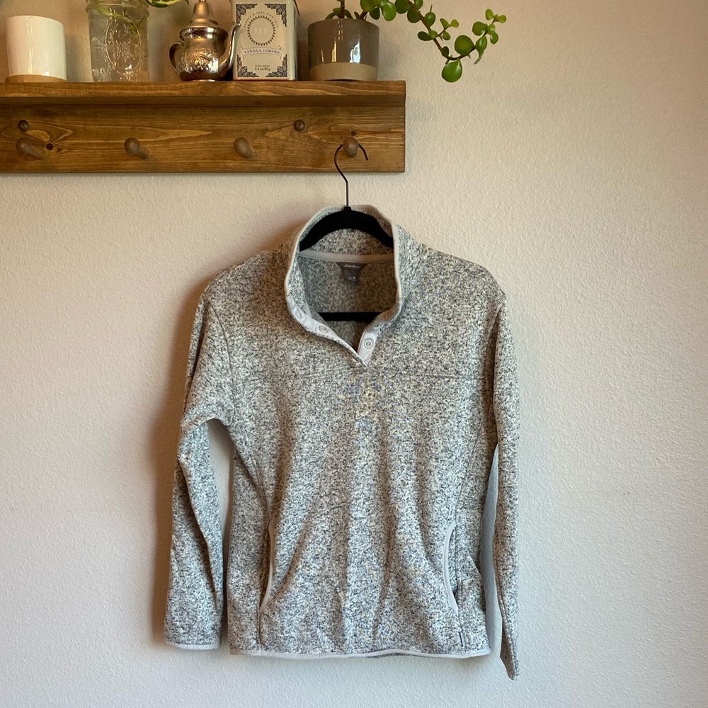 Eddie Bauer Gray Brushed Fleece Sweatshirt